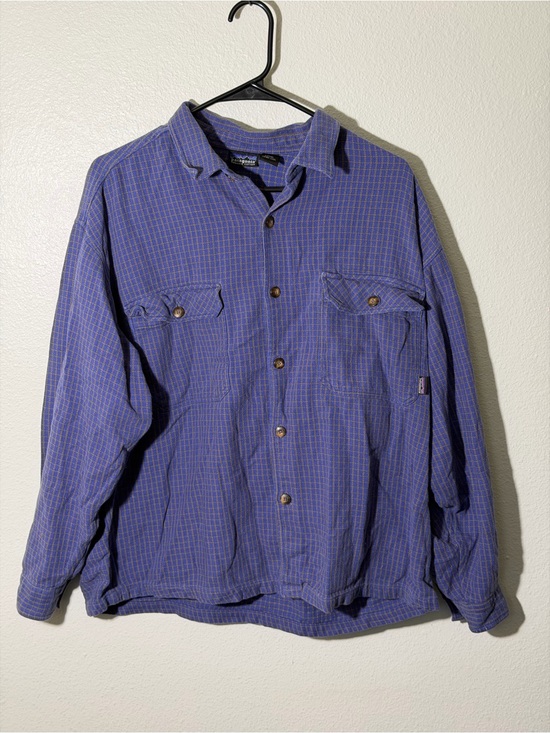 Patagonia Other - Vintage Patagonia Flannel Shirt Men’s L Blue Plaid Organic Cotton MadeinPortugal